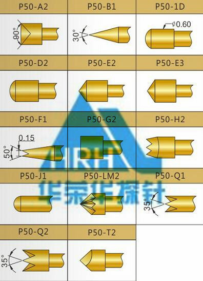 p50測(cè)試探針頭型、50min測(cè)試探針頭型、測(cè)試探針規(guī)格