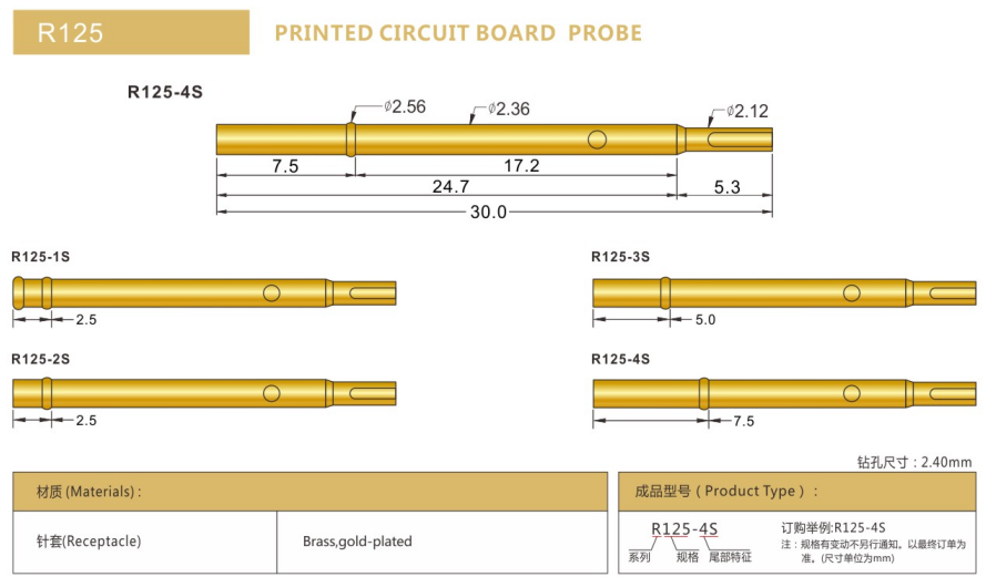 R125測(cè)試探針規(guī)格型號(hào) R125測(cè)試探針規(guī)格型號(hào)